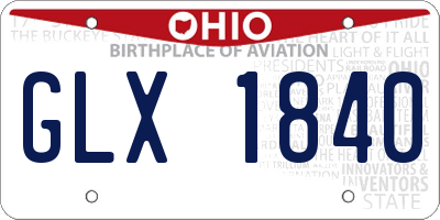 OH license plate GLX1840