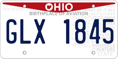 OH license plate GLX1845