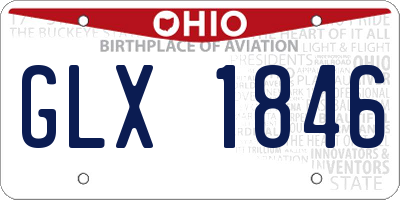 OH license plate GLX1846