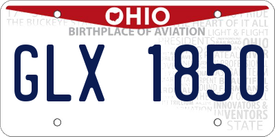 OH license plate GLX1850