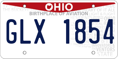 OH license plate GLX1854
