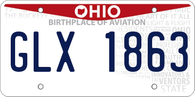 OH license plate GLX1863