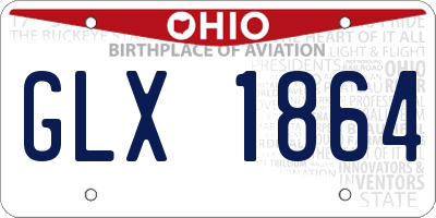 OH license plate GLX1864