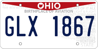 OH license plate GLX1867