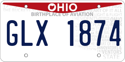 OH license plate GLX1874
