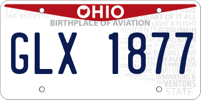 OH license plate GLX1877