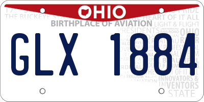 OH license plate GLX1884