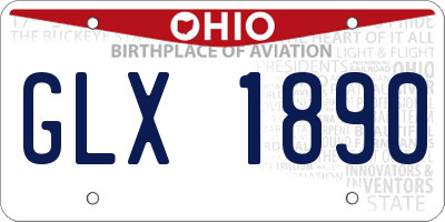OH license plate GLX1890