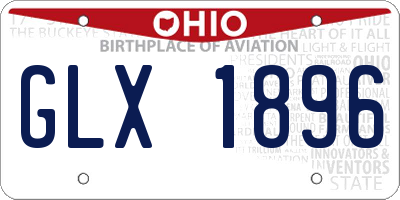 OH license plate GLX1896