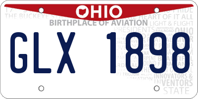 OH license plate GLX1898