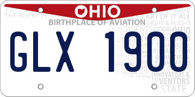 OH license plate GLX1900