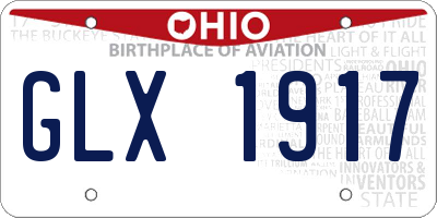 OH license plate GLX1917