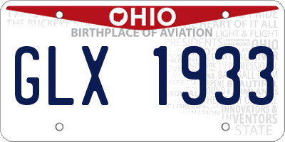 OH license plate GLX1933