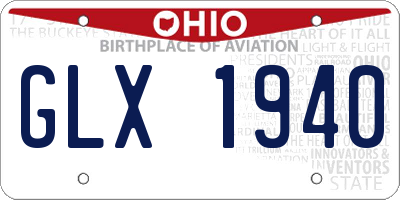 OH license plate GLX1940