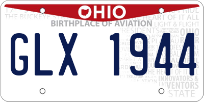 OH license plate GLX1944