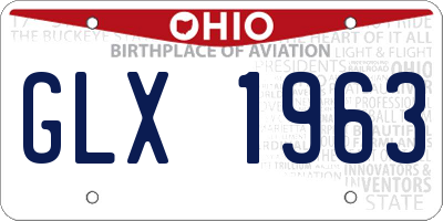 OH license plate GLX1963