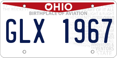 OH license plate GLX1967