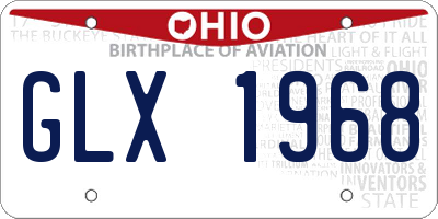 OH license plate GLX1968