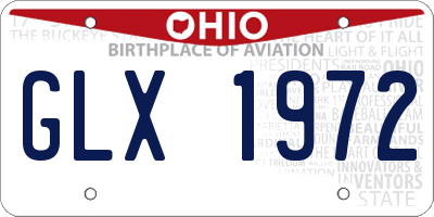 OH license plate GLX1972
