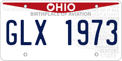 OH license plate GLX1973