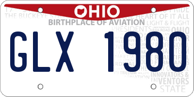 OH license plate GLX1980