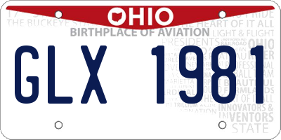 OH license plate GLX1981