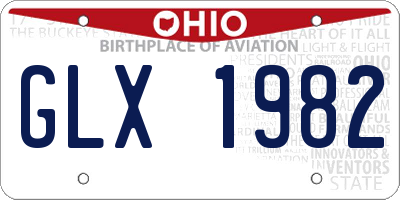 OH license plate GLX1982
