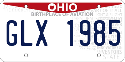 OH license plate GLX1985