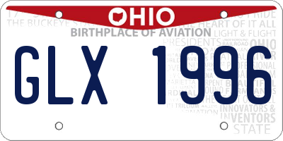OH license plate GLX1996