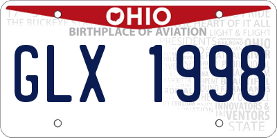 OH license plate GLX1998