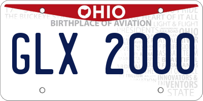 OH license plate GLX2000