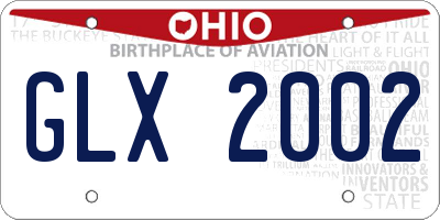 OH license plate GLX2002