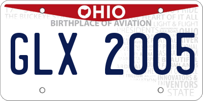 OH license plate GLX2005