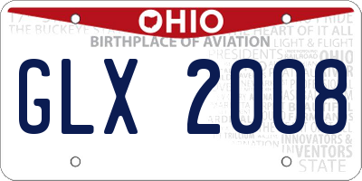 OH license plate GLX2008