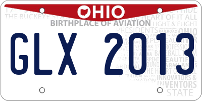 OH license plate GLX2013