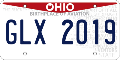 OH license plate GLX2019