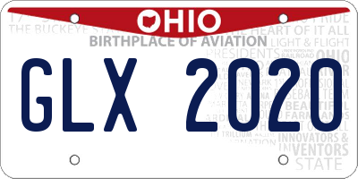 OH license plate GLX2020