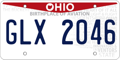 OH license plate GLX2046