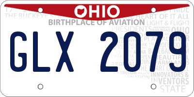 OH license plate GLX2079