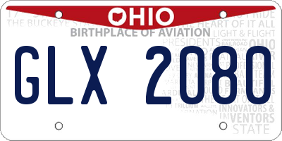 OH license plate GLX2080