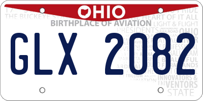 OH license plate GLX2082