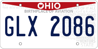 OH license plate GLX2086