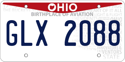 OH license plate GLX2088