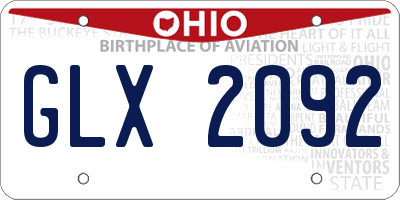 OH license plate GLX2092