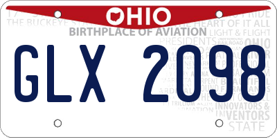 OH license plate GLX2098