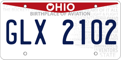 OH license plate GLX2102