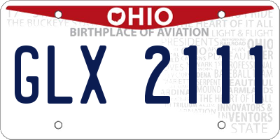 OH license plate GLX2111