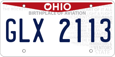OH license plate GLX2113