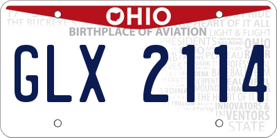 OH license plate GLX2114
