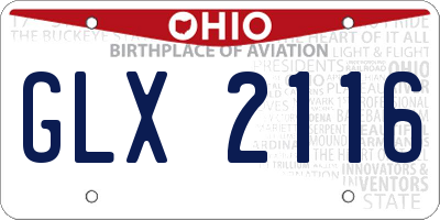 OH license plate GLX2116